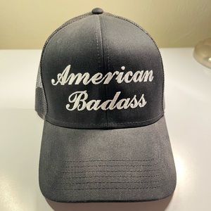 American bad*ss adjustable trucker hat.